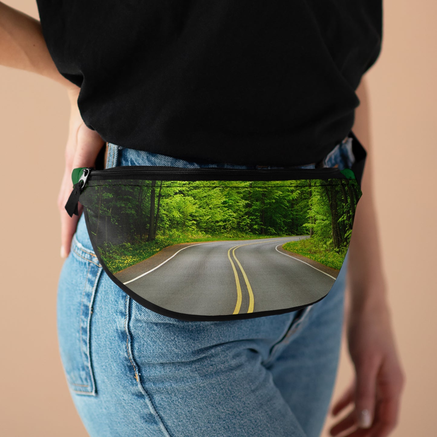Scenic Forest Road Outdoor Adventure Waist Bag