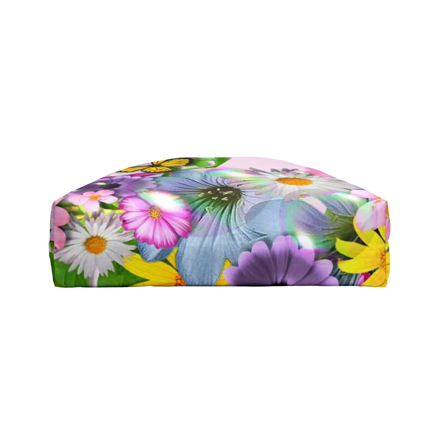 Floral Butterfly Weekender Tote Bag — Pink Garden Flowers Carryall