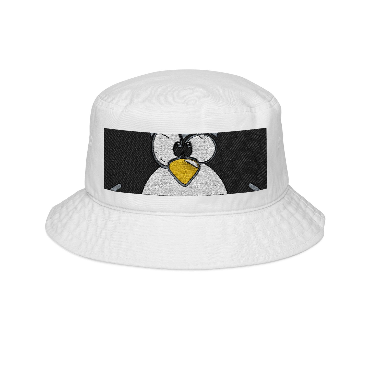 Embroidered Penguin Bucket Hat – Cute Cartoon Bird Sun Hat