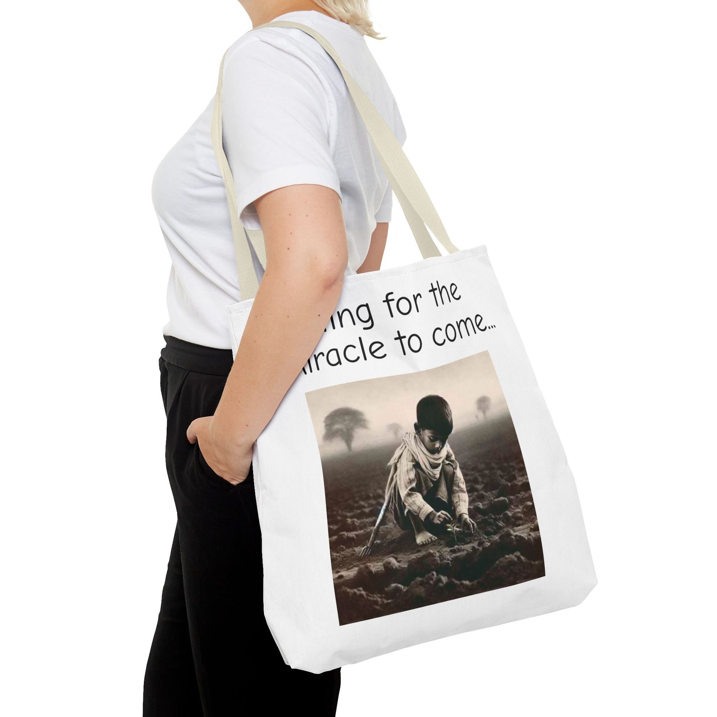 Tote Bag — "Waiting for the Miracle to Come" Inspirational Photo Tote