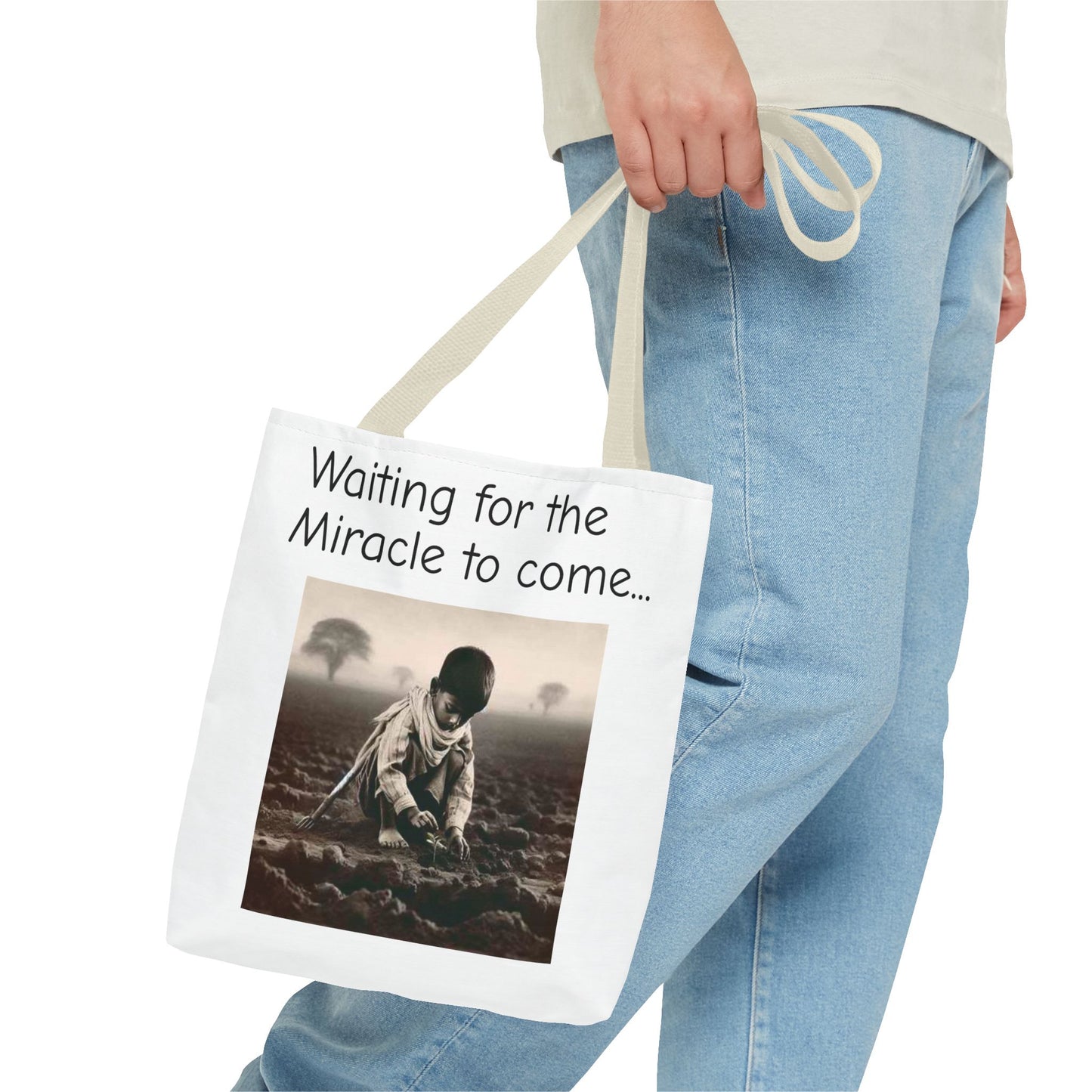Tote Bag — "Waiting for the Miracle to Come" Inspirational Photo Tote