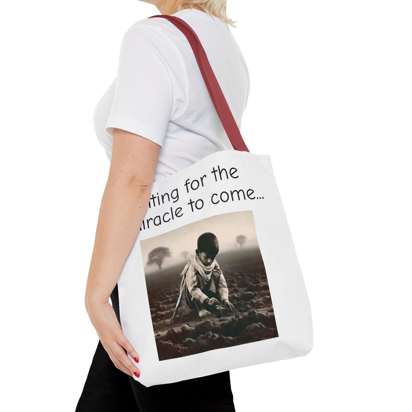 Tote Bag — "Waiting for the Miracle to Come" Inspirational Photo Tote