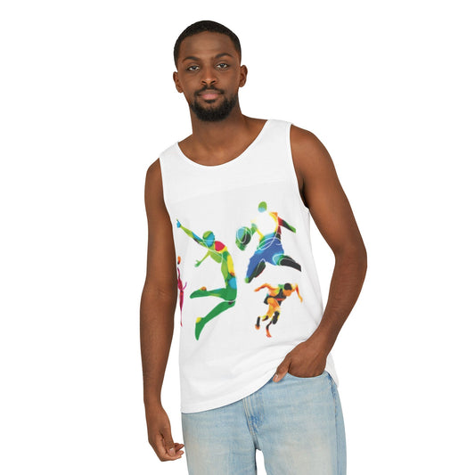 Unisex Volleyball Players Colorful Silhouette Tank Top