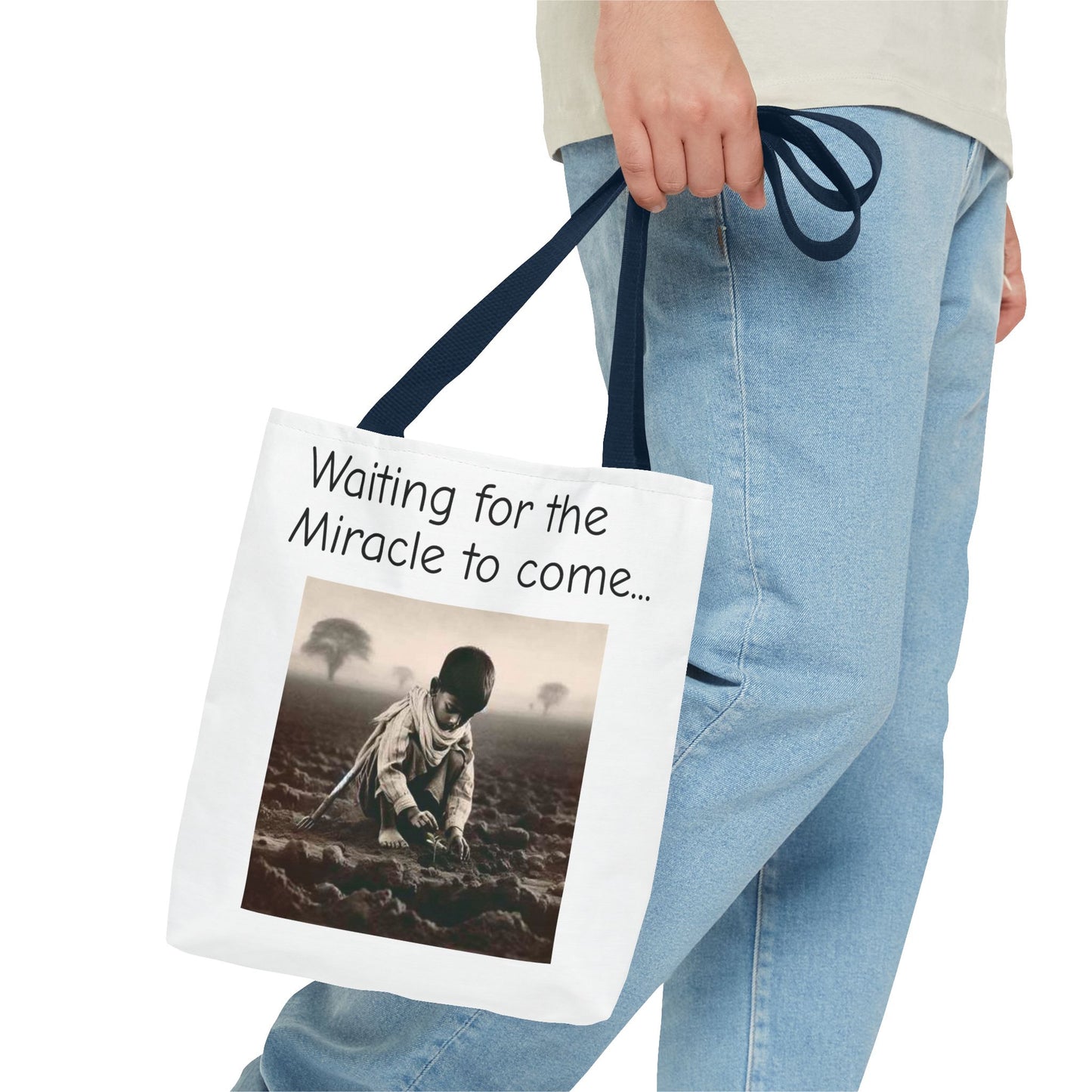 Tote Bag — "Waiting for the Miracle to Come" Inspirational Photo Tote