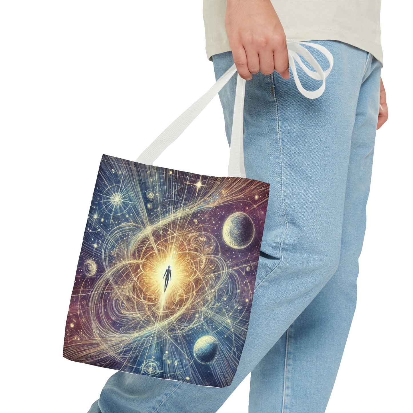 Cosmic Awakening Tote Bag — Spiritual Galaxy Design, 'Inner Light' All-Over Print