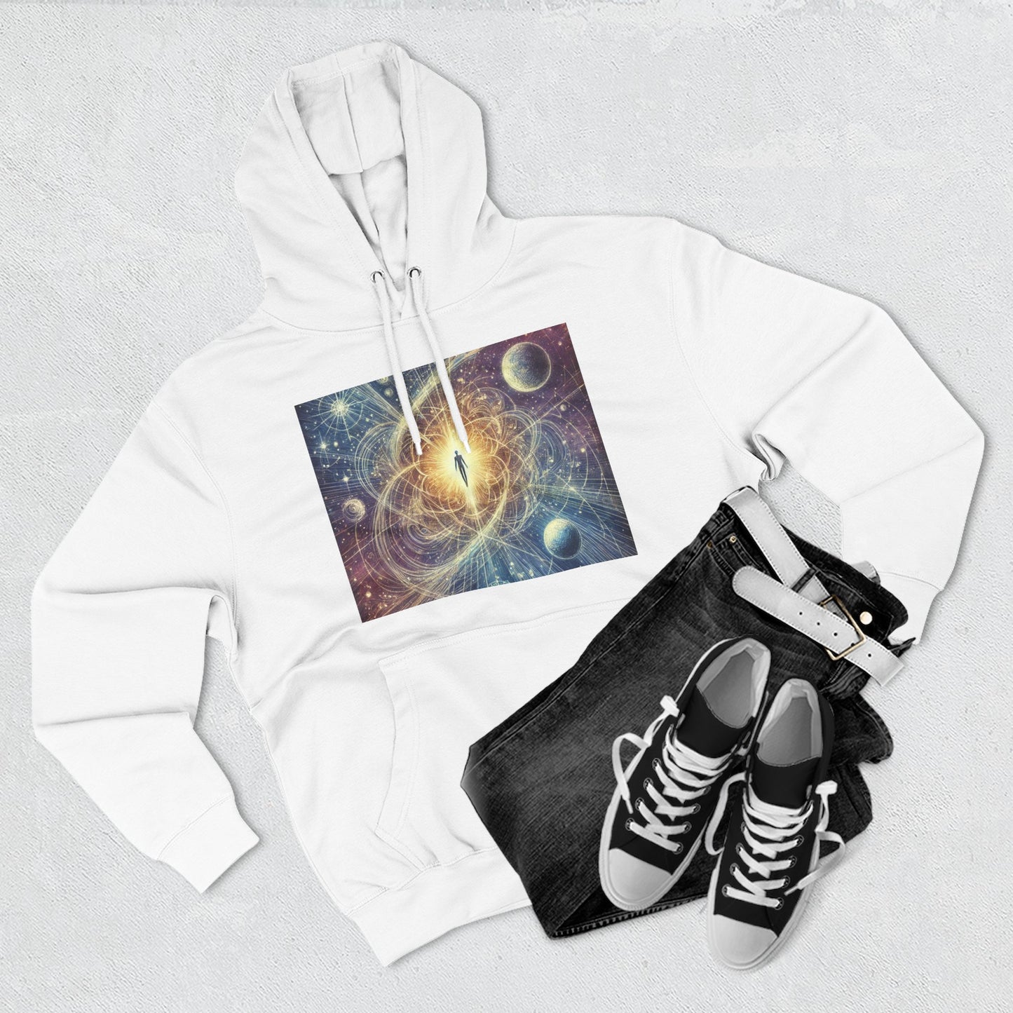 Cosmic Awakening Hoodie — Galactic Eye Space Art Fleece Hoodie