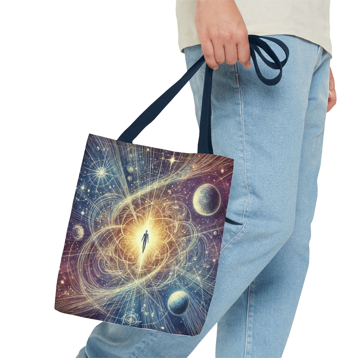 Cosmic Awakening Tote Bag — Spiritual Galaxy Design, 'Inner Light' All-Over Print