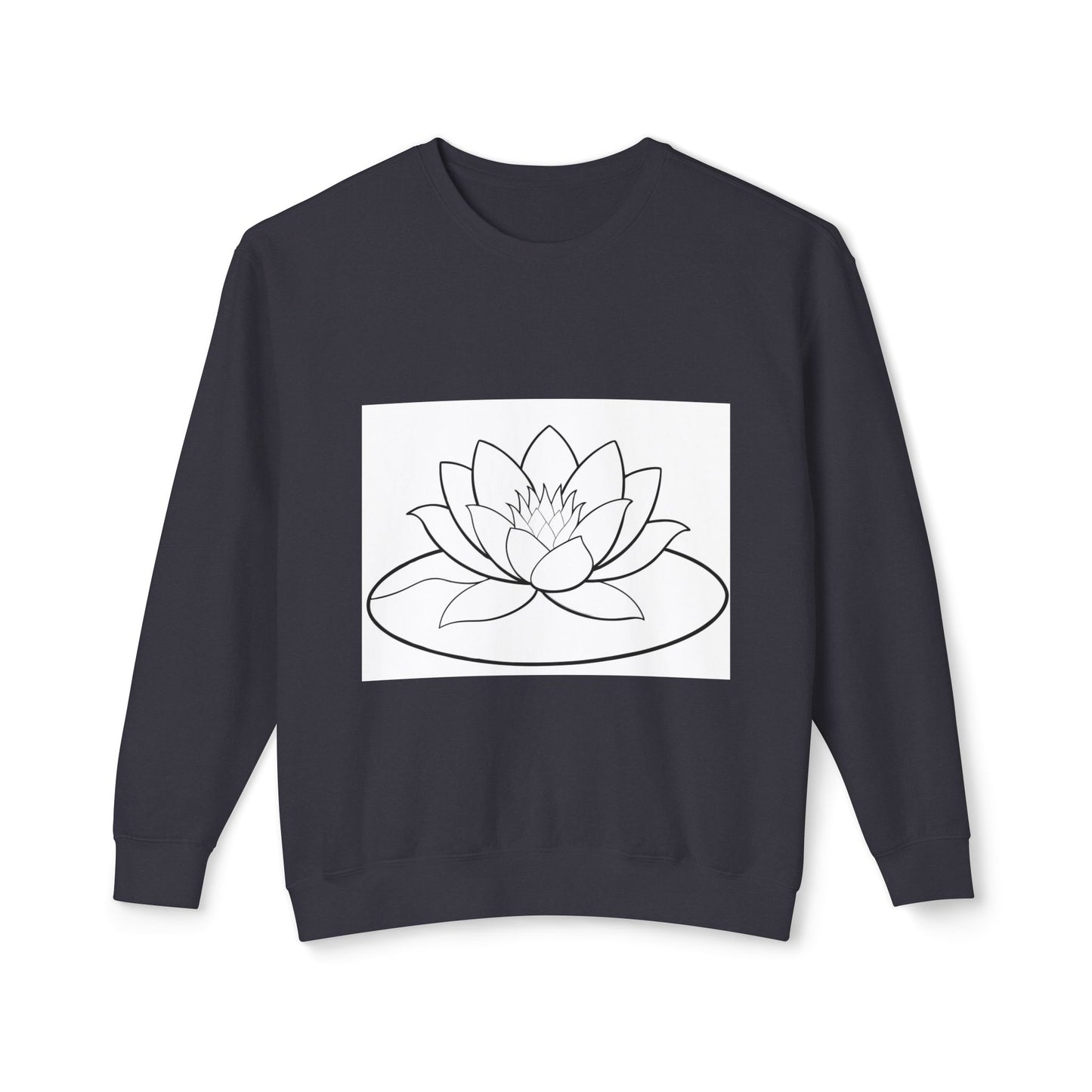 Lotus Outline Crewneck Sweatshirt — Minimal Yoga & Meditation Pullover