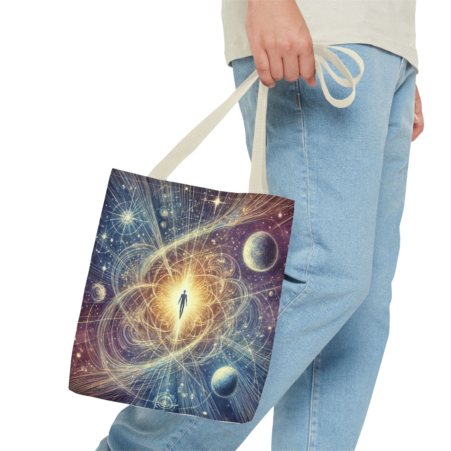 Cosmic Awakening Tote Bag — Spiritual Galaxy Design, 'Inner Light' All-Over Print