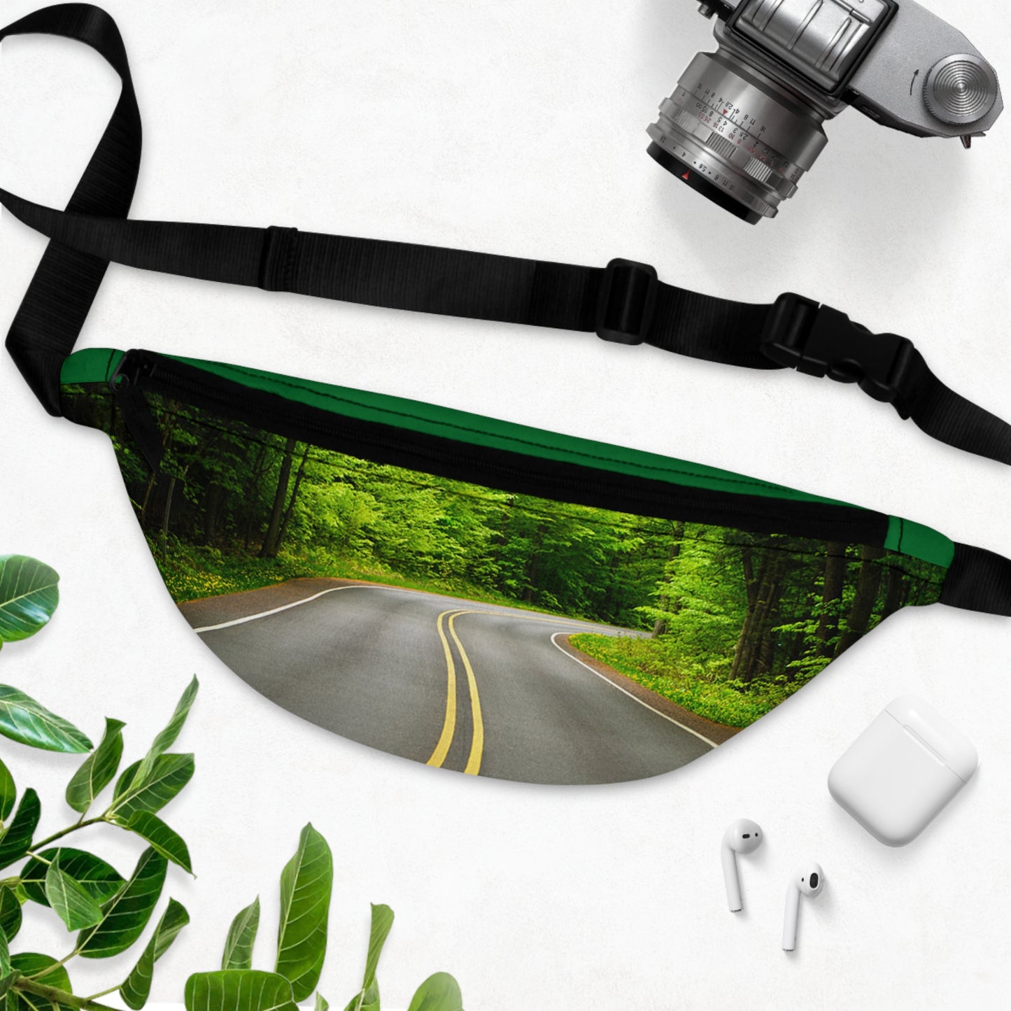 Scenic Forest Road Outdoor Adventure Waist Bag