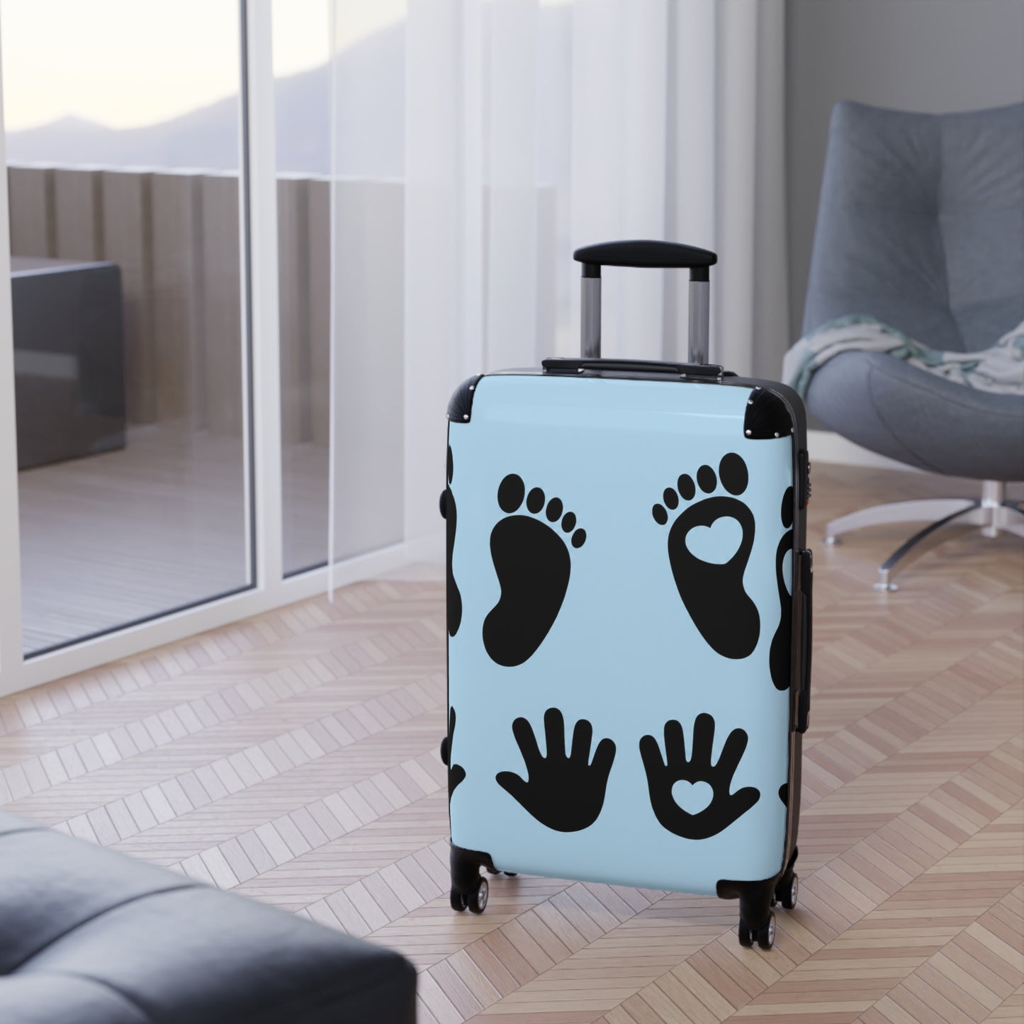 Handprint & Footprint Carry-On Suitcase