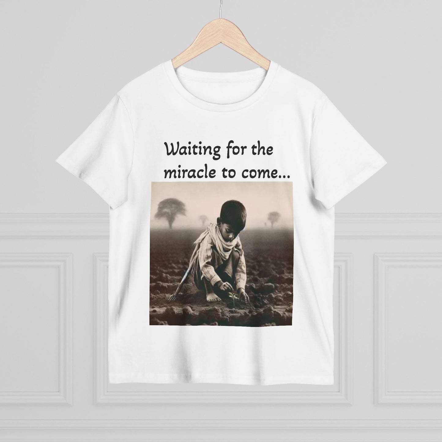 Waiting for the Miracle to Come Women’s Tee — Inspirational Photo Graphic T-Shirt