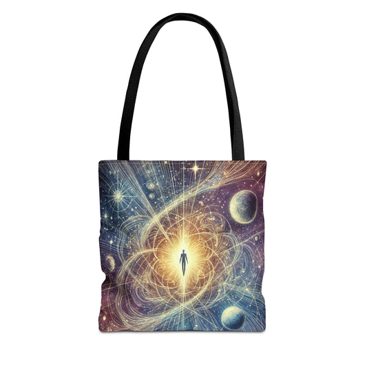 Cosmic Awakening Tote Bag — Spiritual Galaxy Design, 'Inner Light' All-Over Print