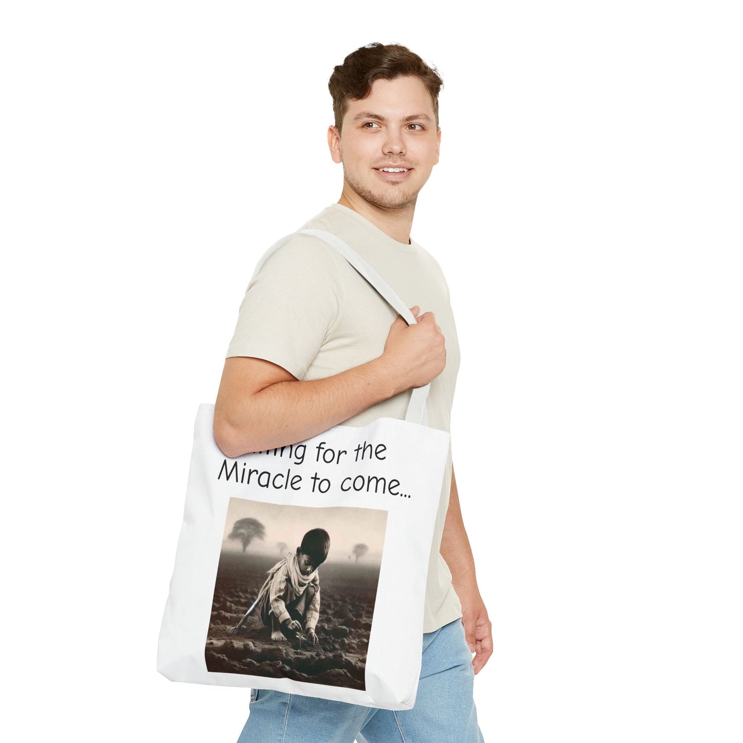 Tote Bag — "Waiting for the Miracle to Come" Inspirational Photo Tote