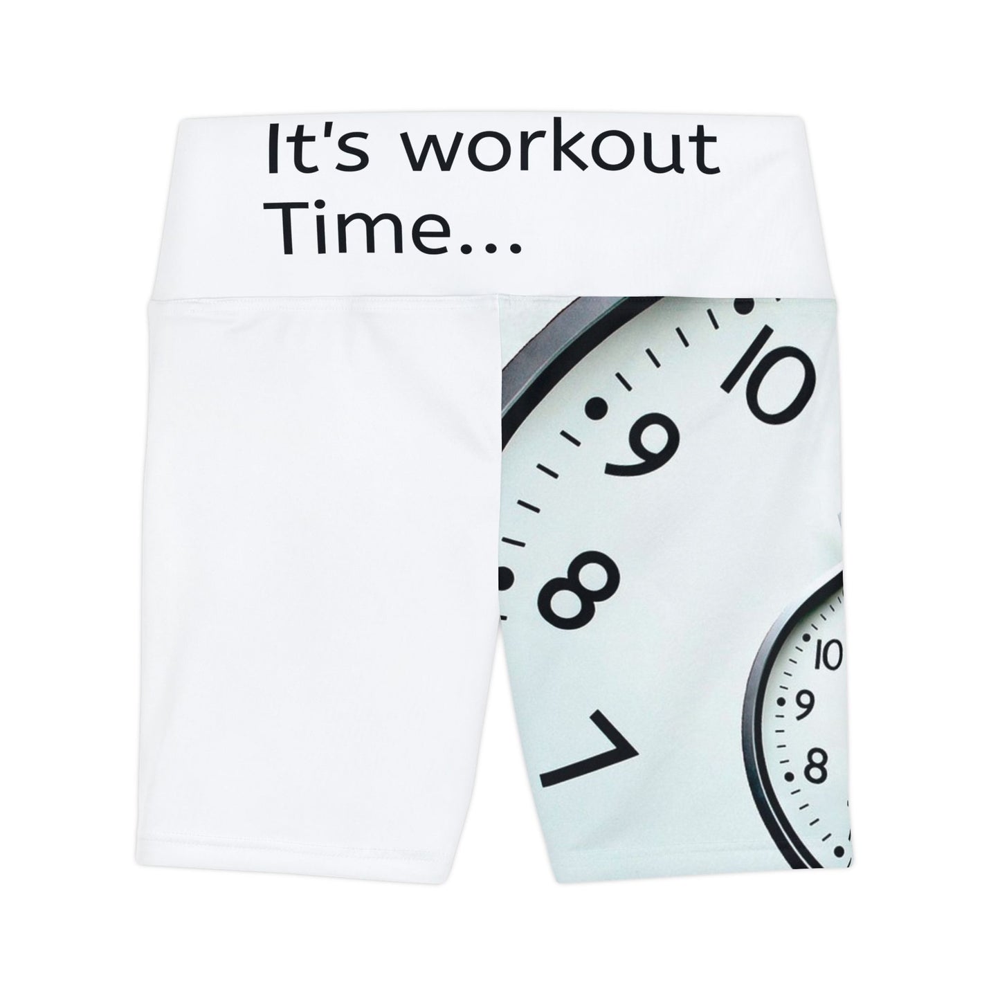 Workout Shorts — "It's Workout Time" Clock Print