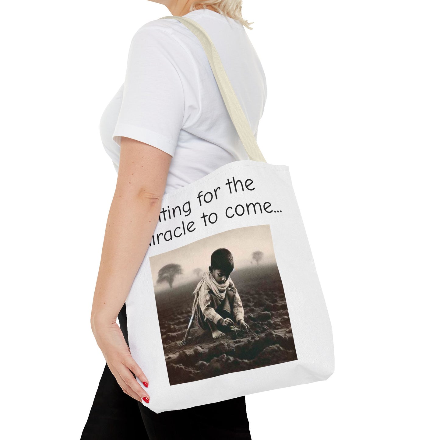 Tote Bag — "Waiting for the Miracle to Come" Inspirational Photo Tote
