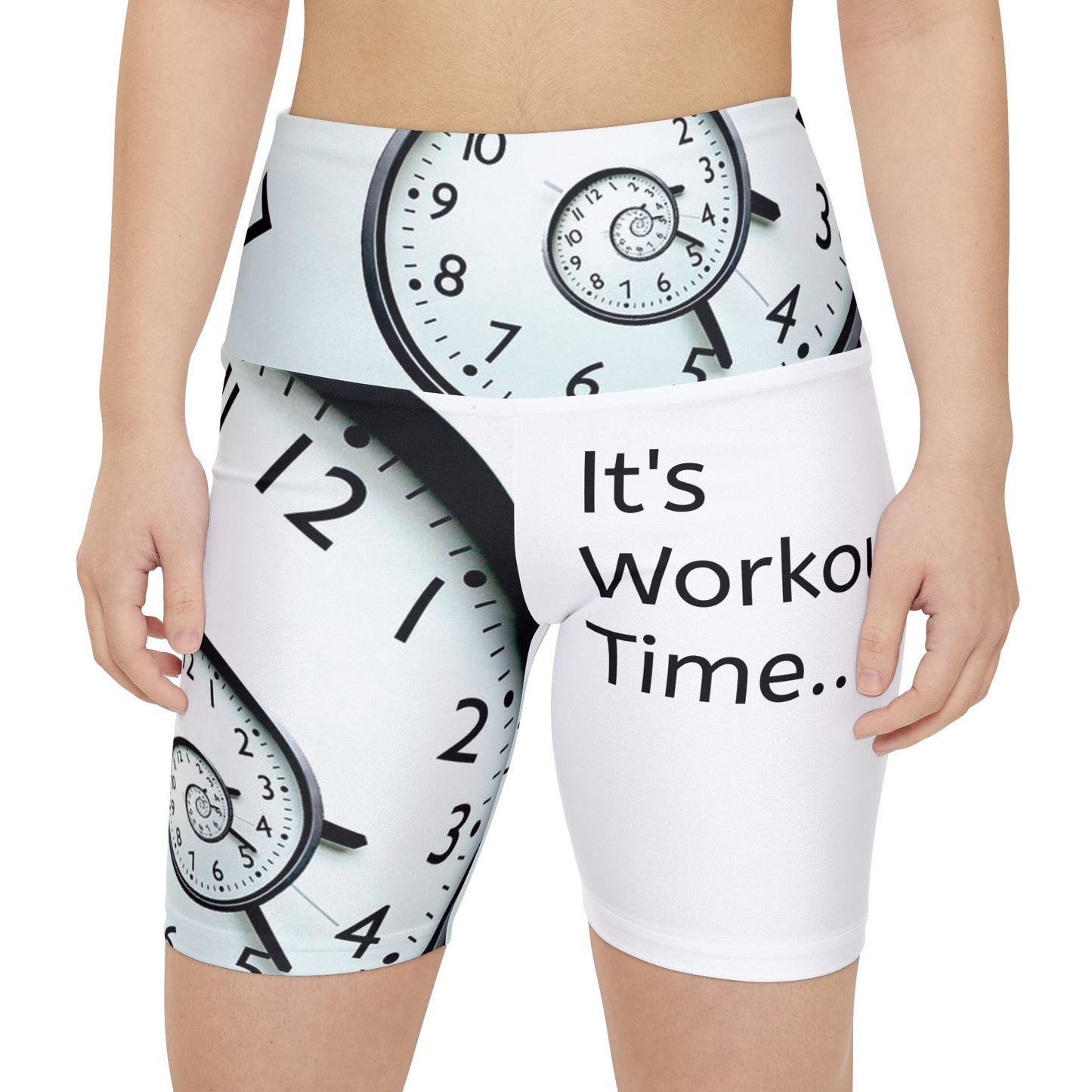 Workout Shorts — "It's Workout Time" Clock Print