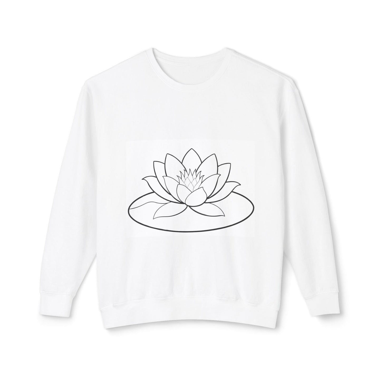 Lotus Outline Crewneck Sweatshirt — Minimal Yoga & Meditation Pullover