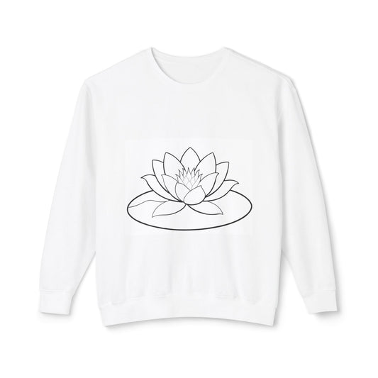 Lotus Outline Crewneck Sweatshirt — Minimal Yoga & Meditation Pullover