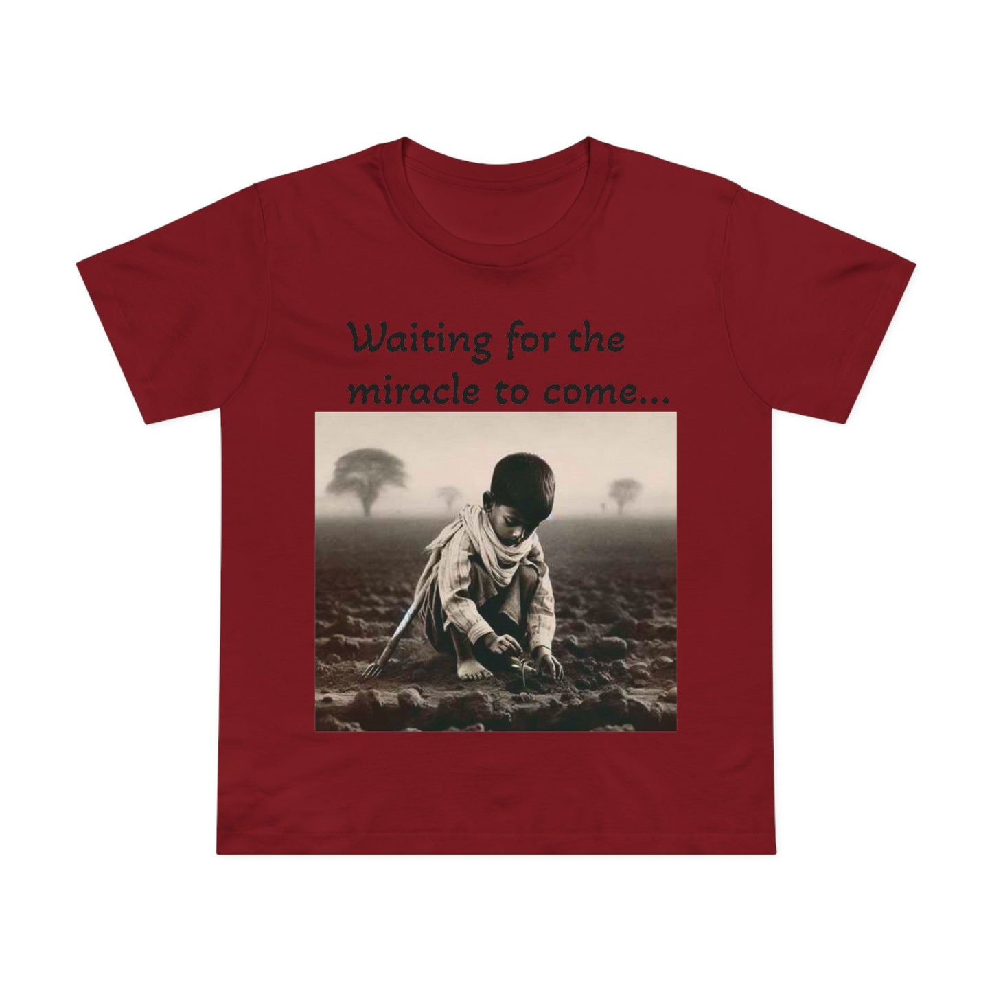 Waiting for the Miracle to Come Women’s Tee — Inspirational Photo Graphic T-Shirt