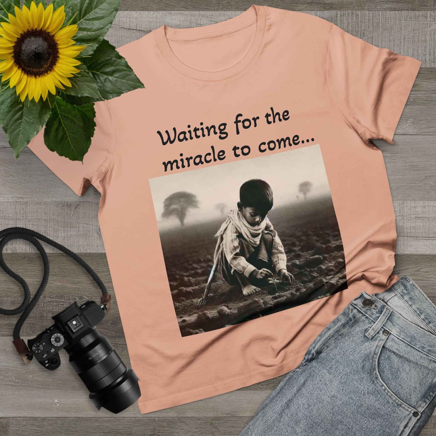 Waiting for the Miracle to Come Women’s Tee — Inspirational Photo Graphic T-Shirt