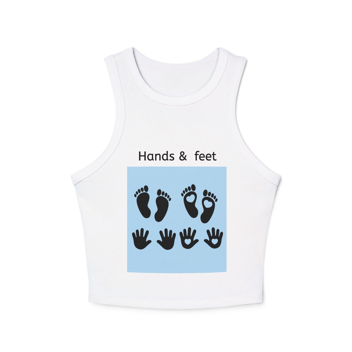 Hands & Feet Graphic Tank Top — Baby Footprint and Handprint Design