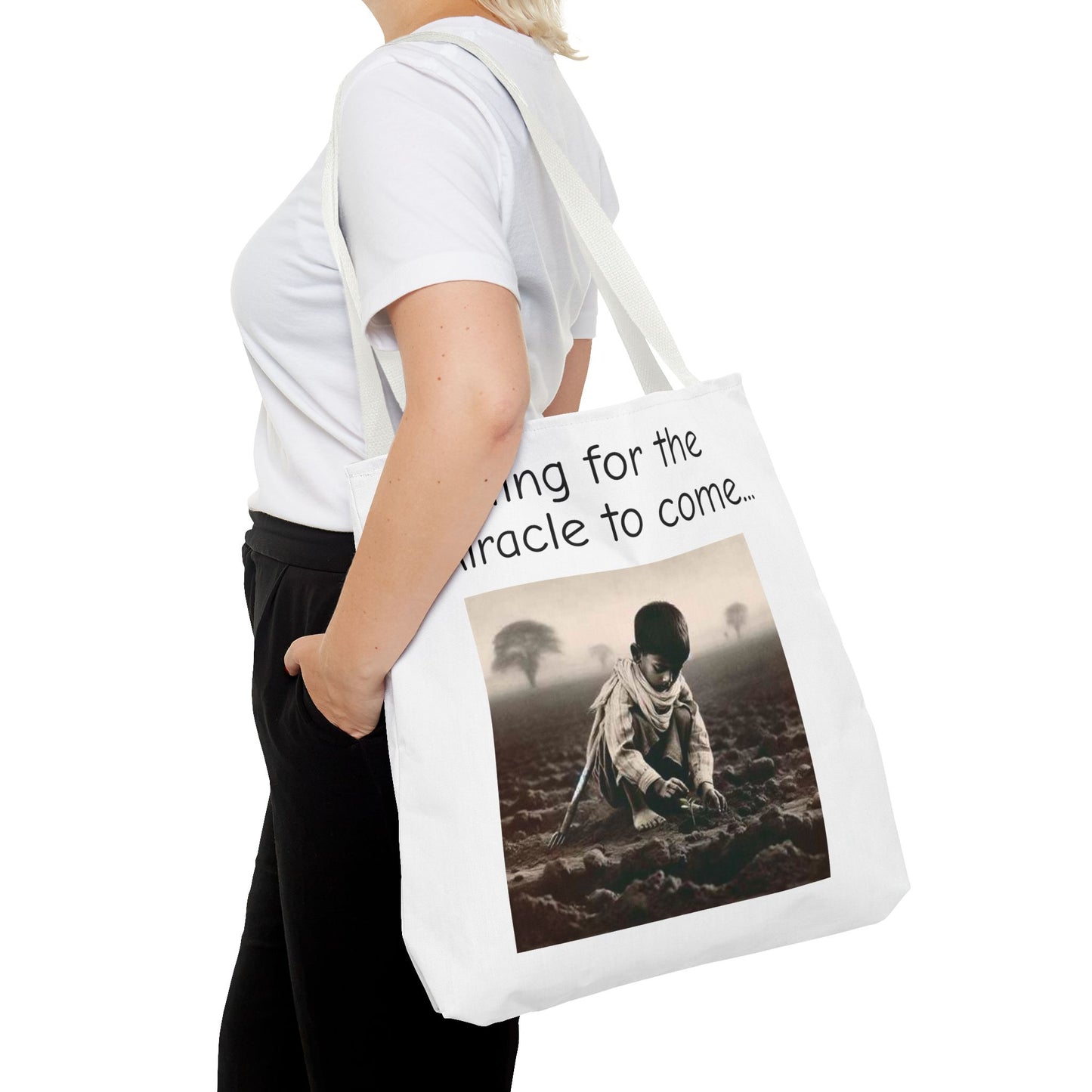 Tote Bag — "Waiting for the Miracle to Come" Inspirational Photo Tote