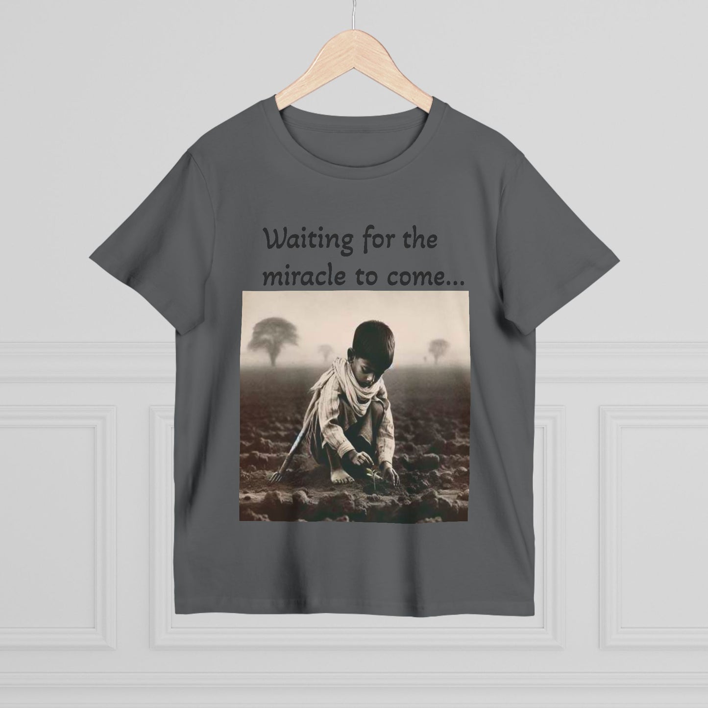 Waiting for the Miracle to Come Women’s Tee — Inspirational Photo Graphic T-Shirt