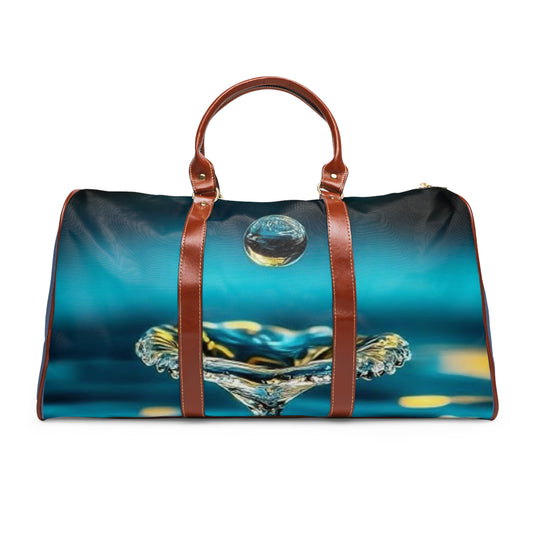 Waterproof Travel Bag - Blue Water Droplet Wave Duffle