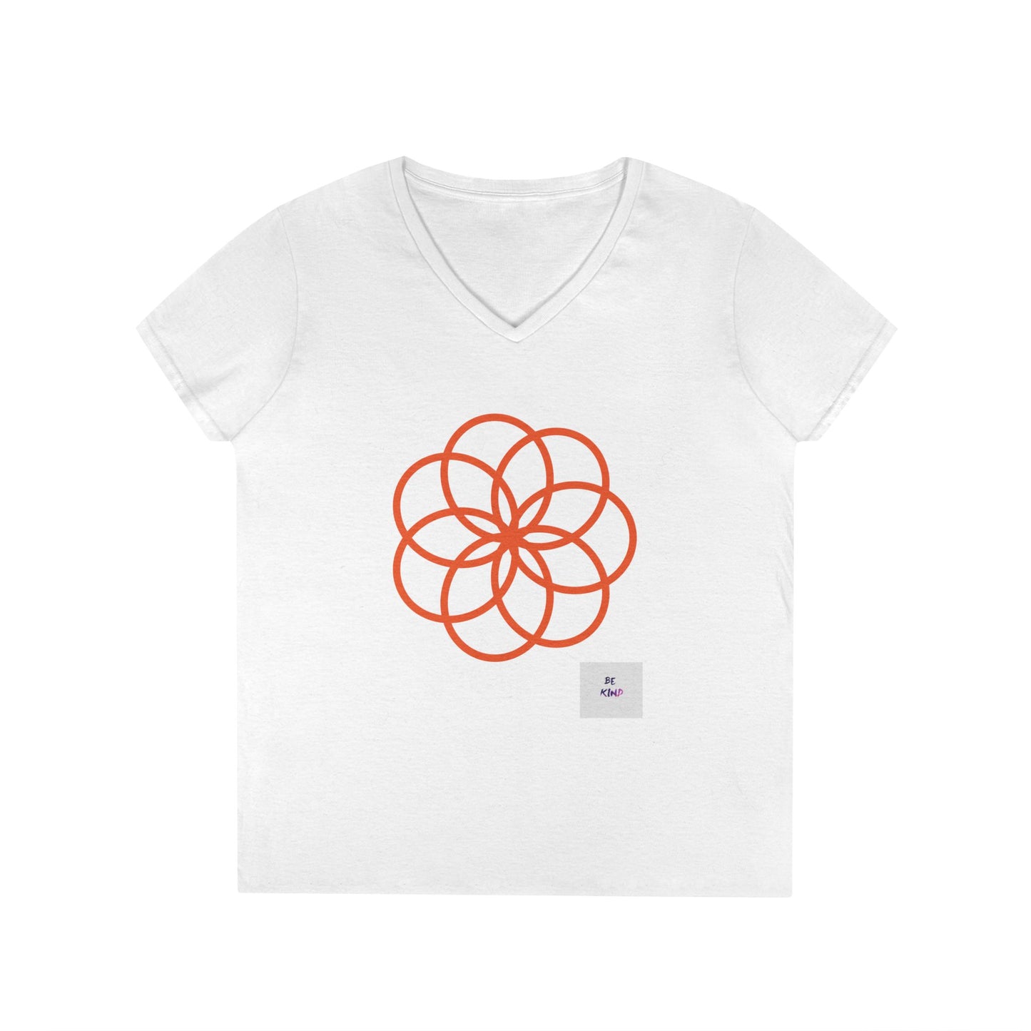 Floral Geometry V-Neck T‑Shirt