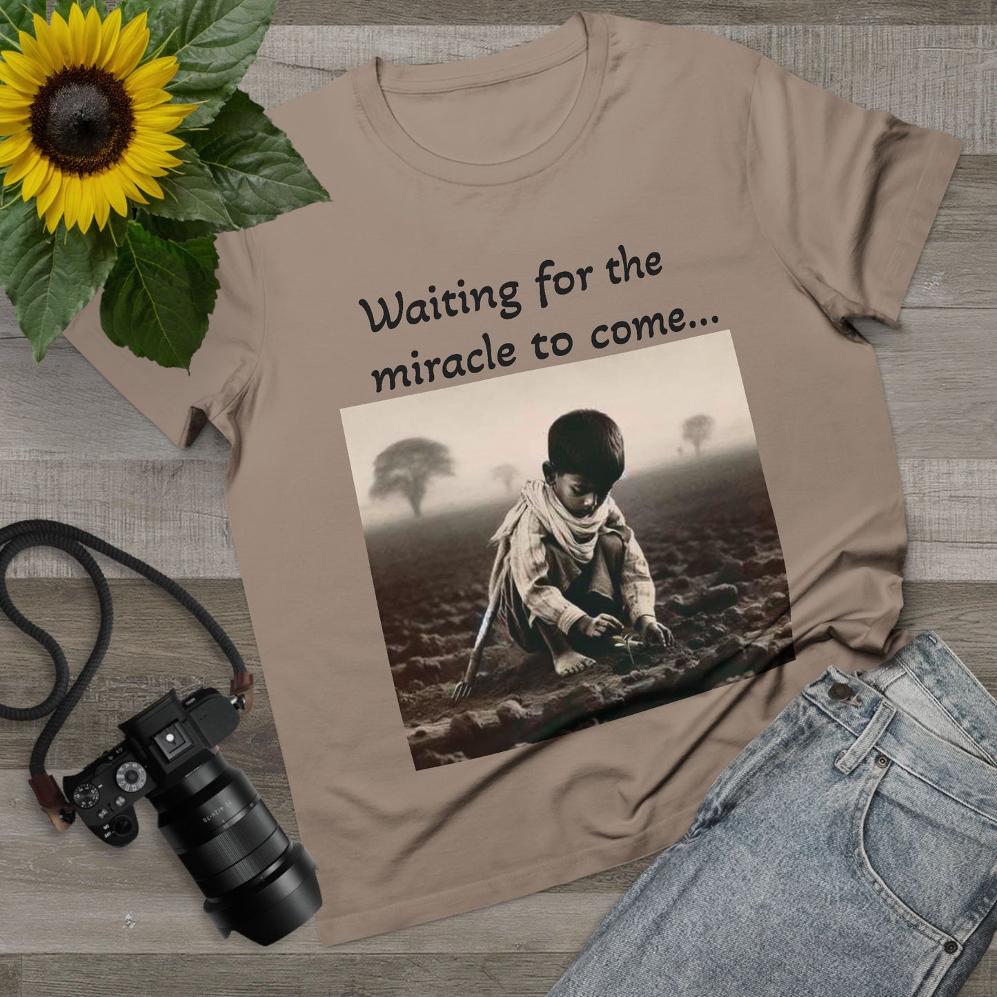 Waiting for the Miracle to Come Women’s Tee — Inspirational Photo Graphic T-Shirt