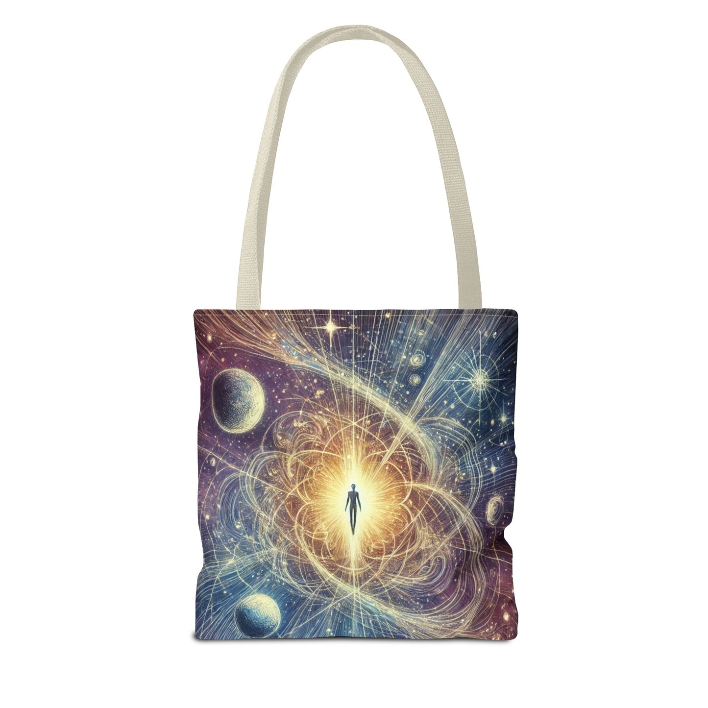 Cosmic Awakening Tote Bag — Spiritual Galaxy Design, 'Inner Light' All-Over Print
