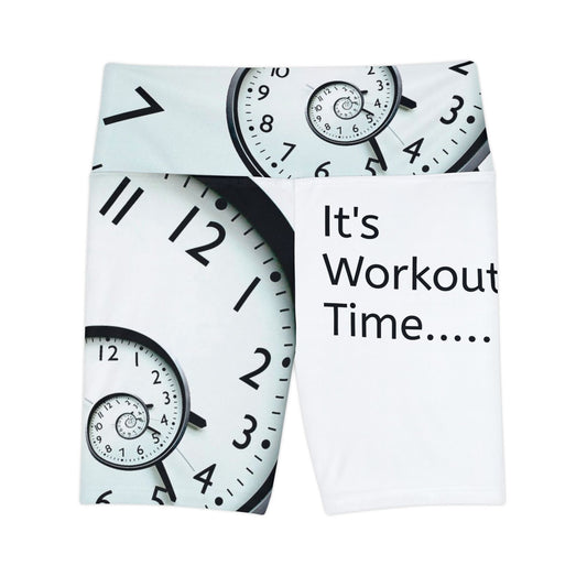 Workout Shorts — "It's Workout Time" Clock Print