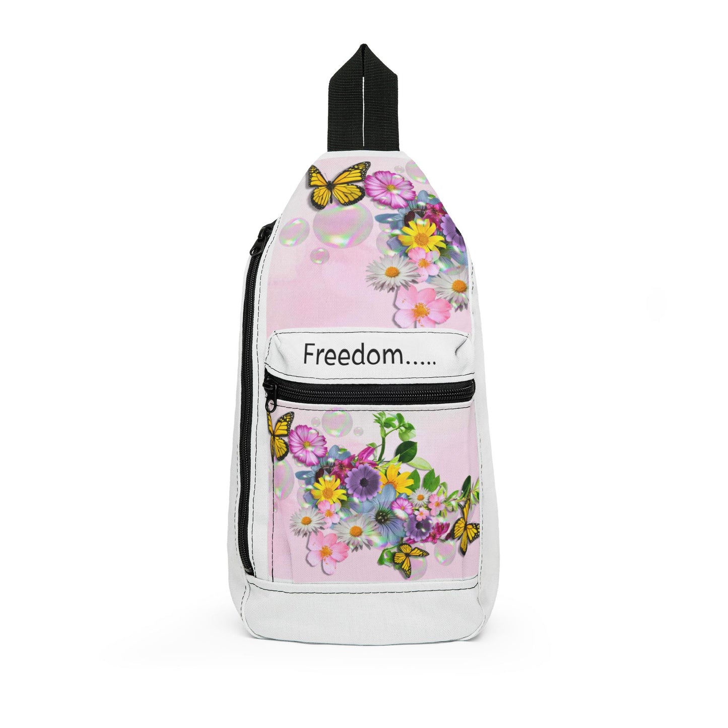 Freedom Floral Sling Bag – Pastel Butterfly Crossbody