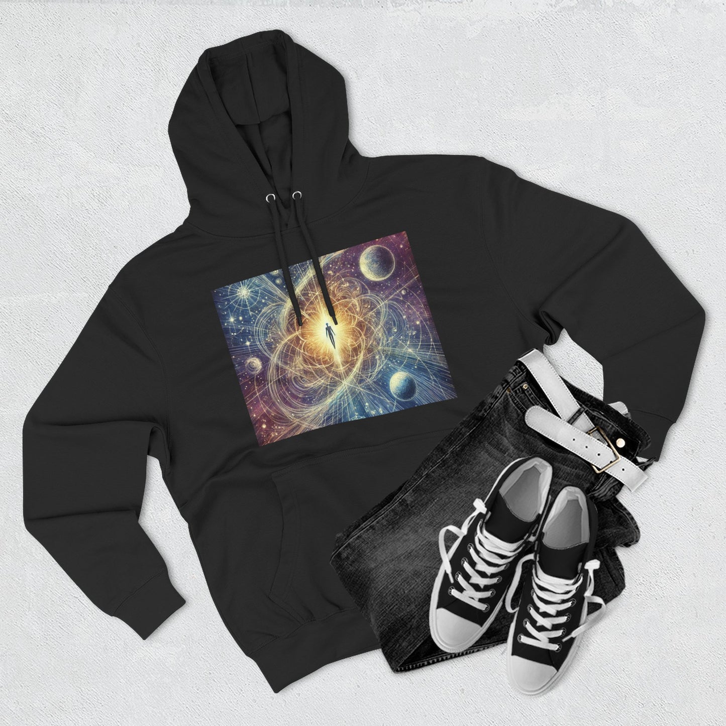 Cosmic Awakening Hoodie — Galactic Eye Space Art Fleece Hoodie