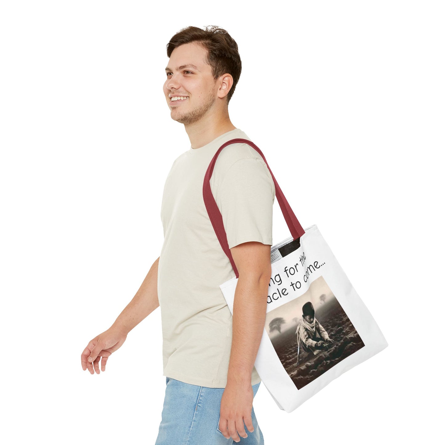 Tote Bag — "Waiting for the Miracle to Come" Inspirational Photo Tote
