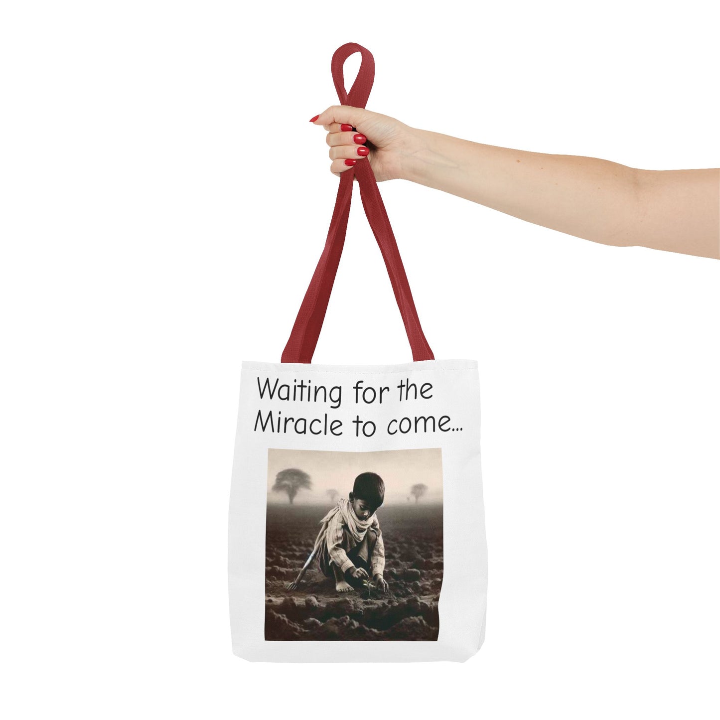 Tote Bag — "Waiting for the Miracle to Come" Inspirational Photo Tote