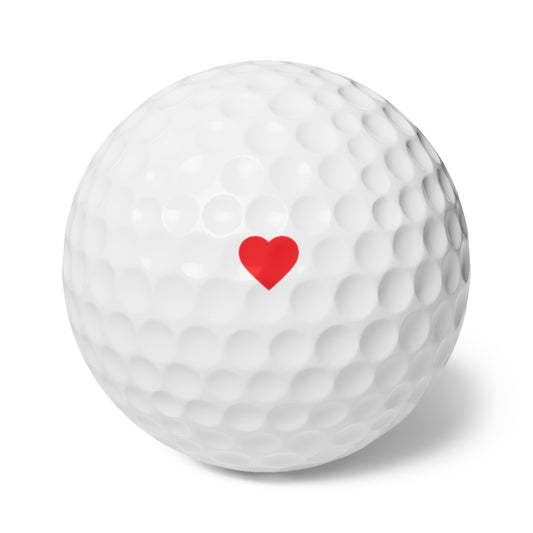 Red Heart Golf Balls — Pack of 6