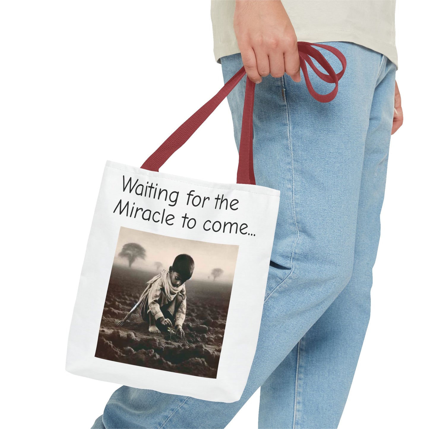 Tote Bag — "Waiting for the Miracle to Come" Inspirational Photo Tote