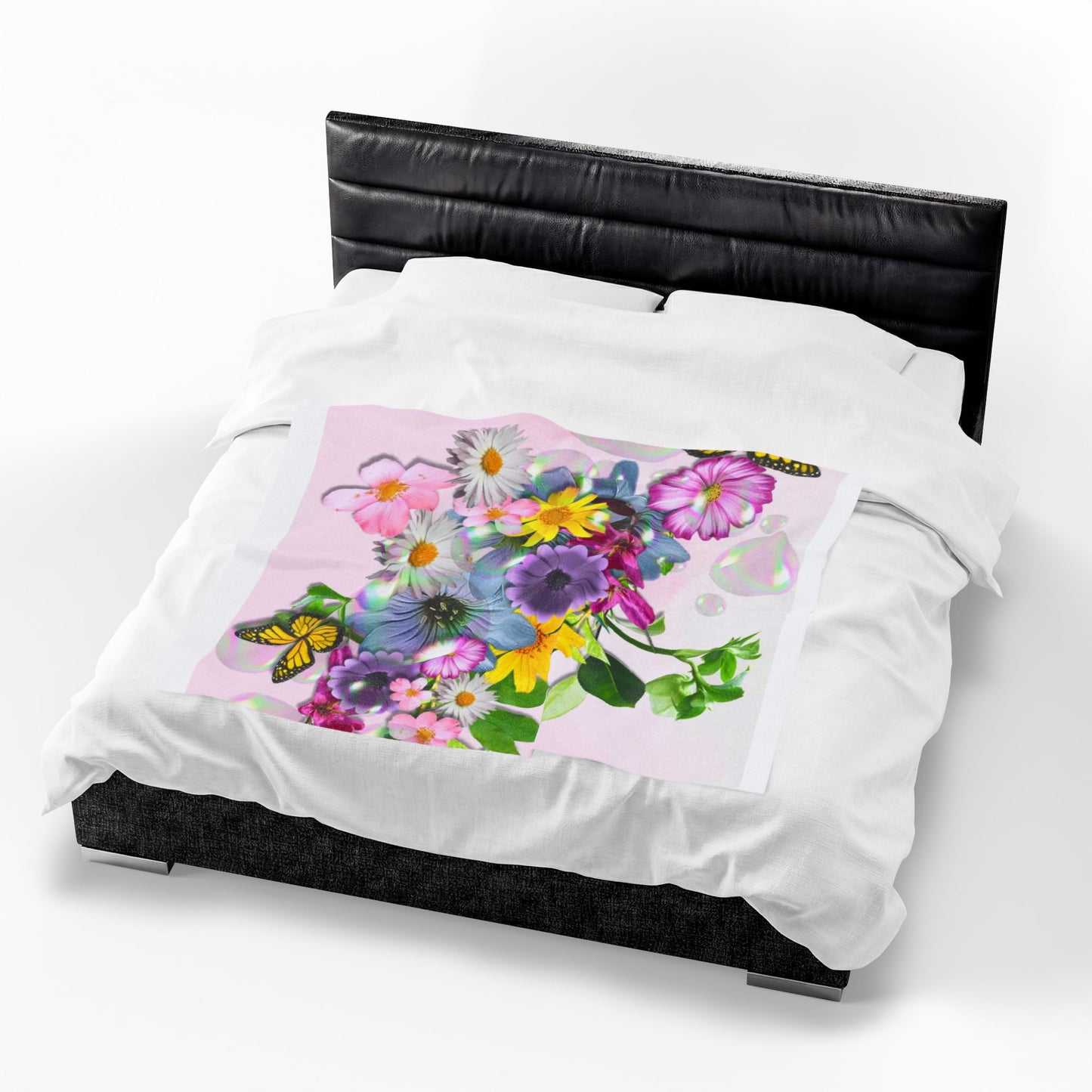 Floral Butterfly Velveteen Plush Blanket