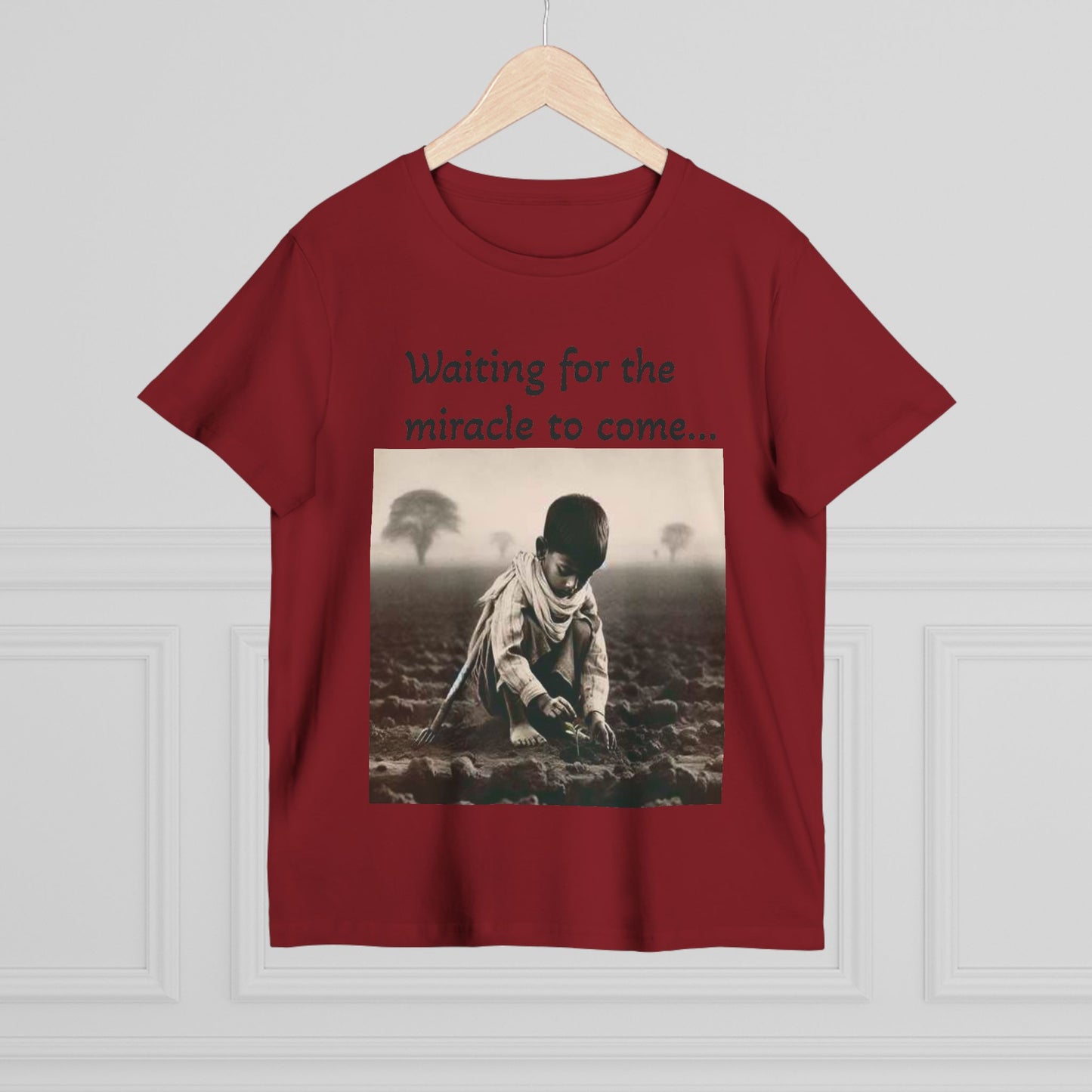 Waiting for the Miracle to Come Women’s Tee — Inspirational Photo Graphic T-Shirt