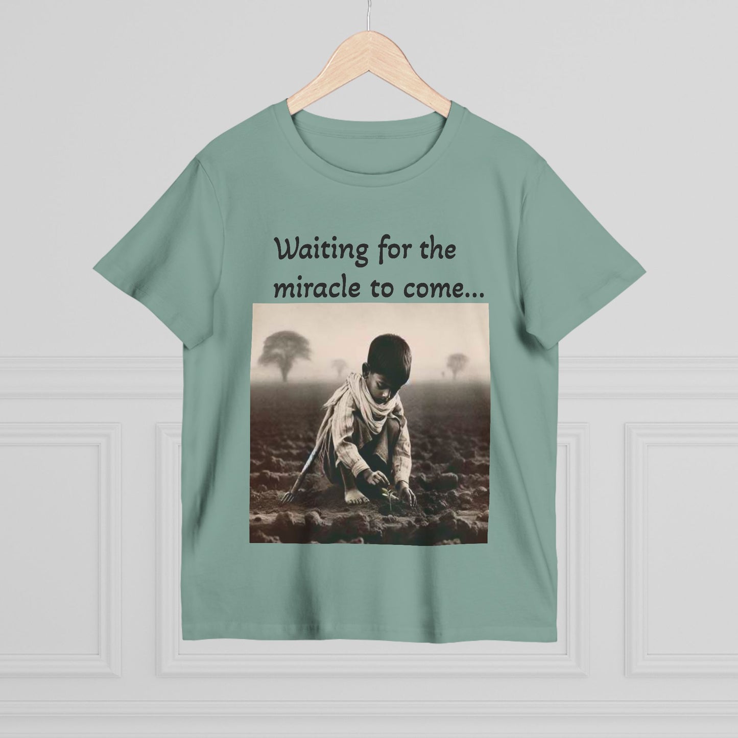 Waiting for the Miracle to Come Women’s Tee — Inspirational Photo Graphic T-Shirt