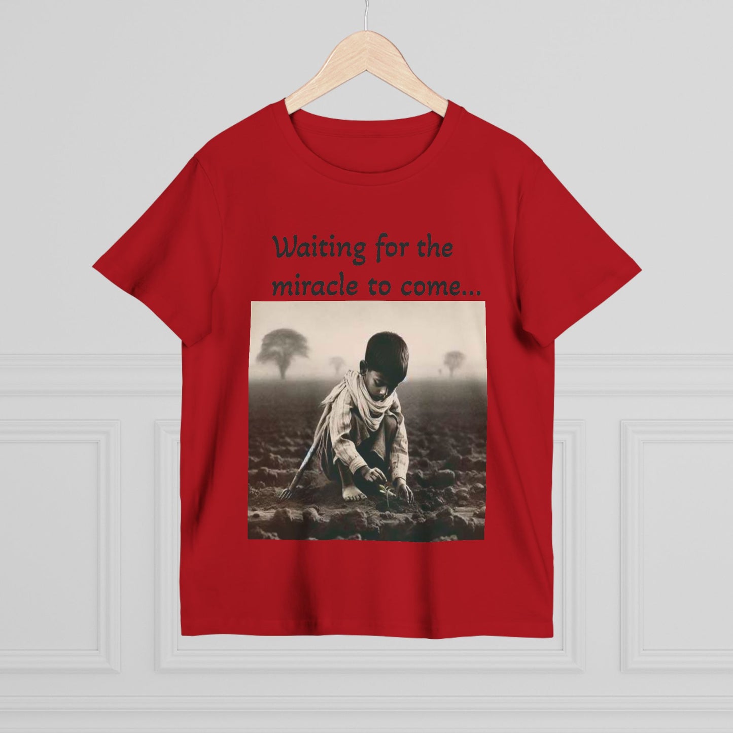 Waiting for the Miracle to Come Women’s Tee — Inspirational Photo Graphic T-Shirt