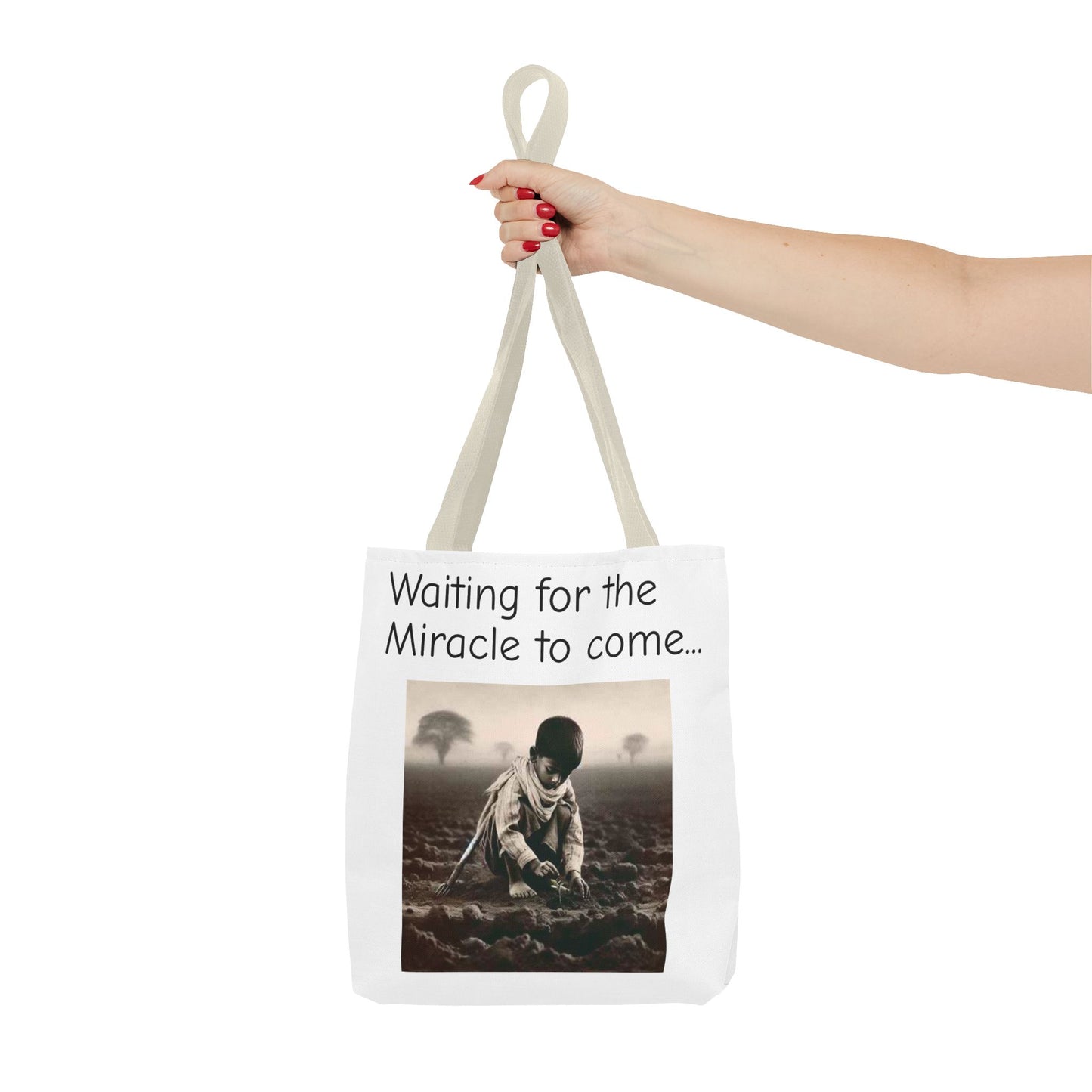 Tote Bag — "Waiting for the Miracle to Come" Inspirational Photo Tote