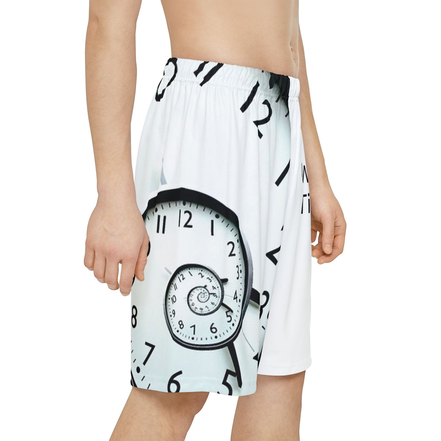 Workout Time Men’s Sports Shorts — Clock Graphic Athletic Training Shorts