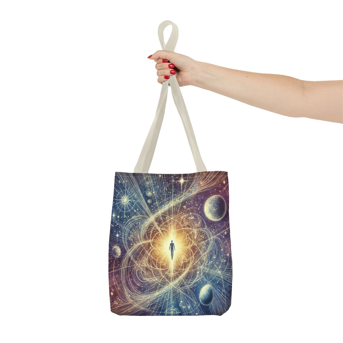 Cosmic Awakening Tote Bag — Spiritual Galaxy Design, 'Inner Light' All-Over Print