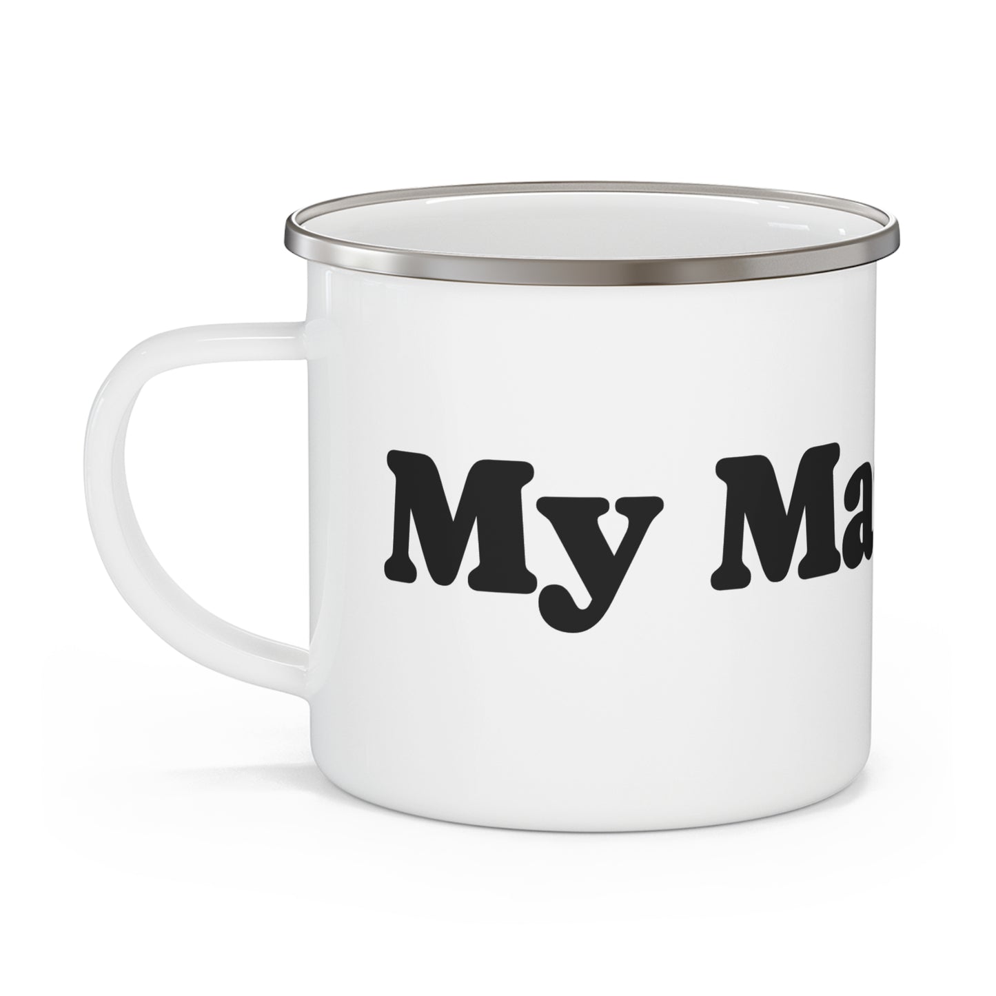 Enamel Camping Mug — "Man's Mug" Rustic Outdoors Coffee Cup