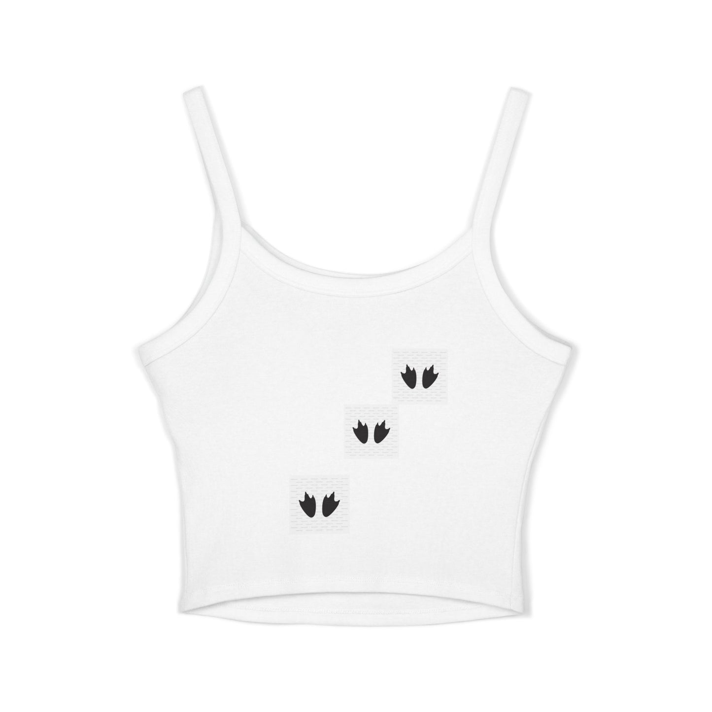 Cute Penguin Crop Tank Top — Playful Penguin Paw Print Spaghetti Strap Tank