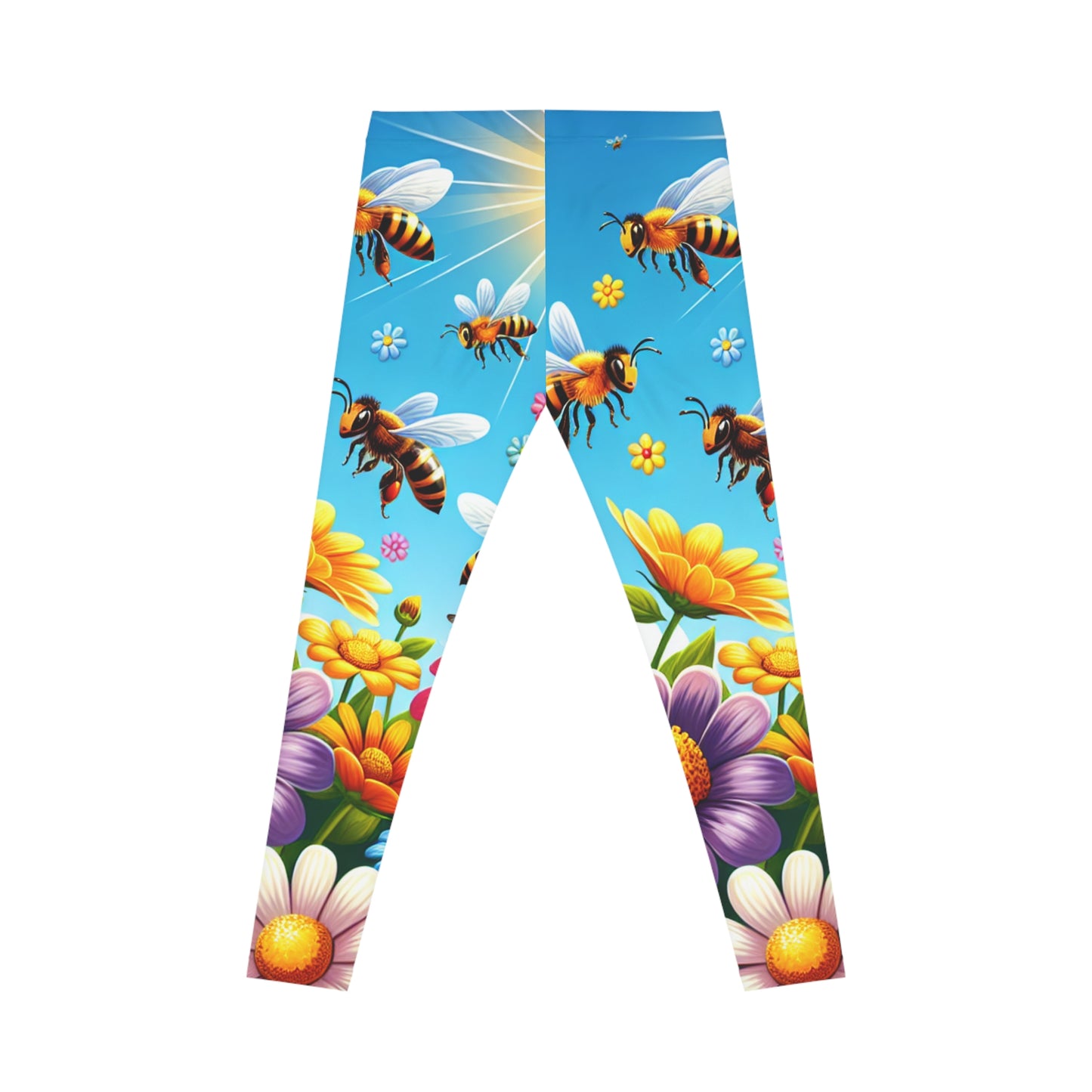 Bee & Wildflower Leggings — Vibrant Floral Women's Activewear