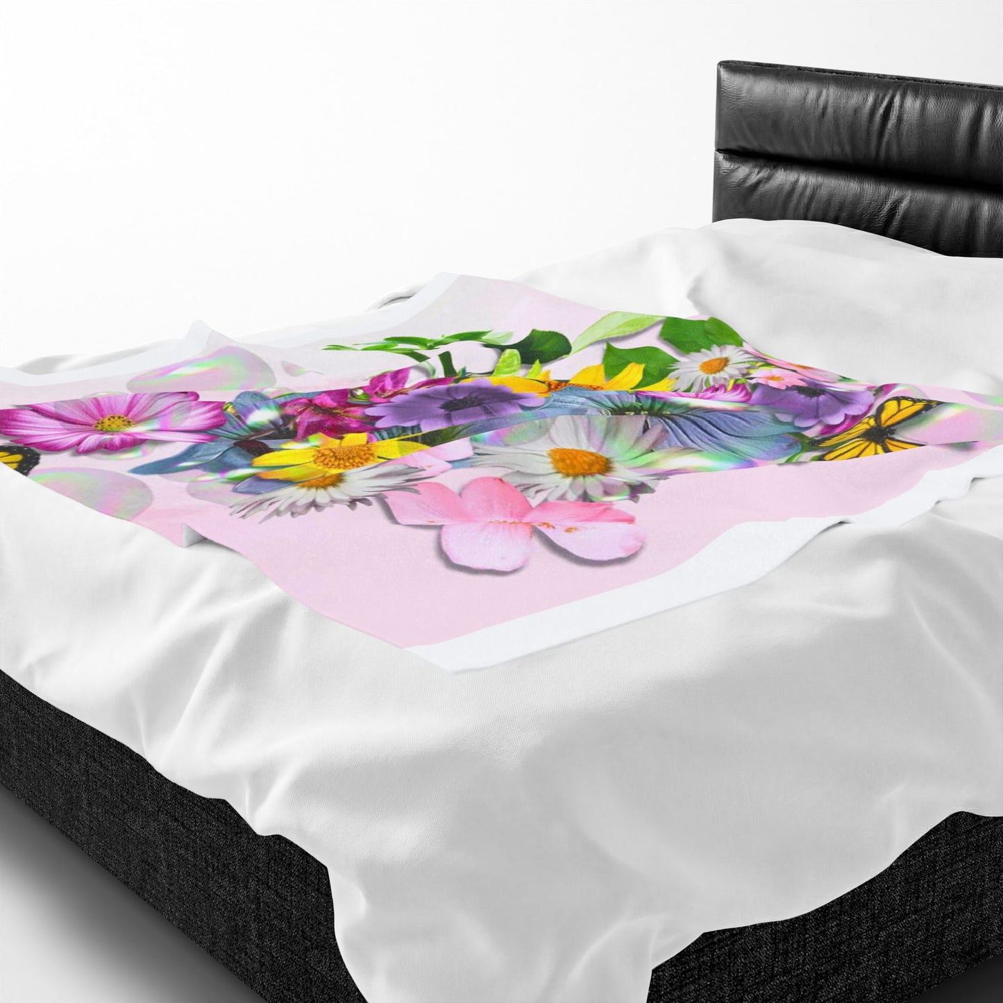 Floral Butterfly Velveteen Plush Blanket